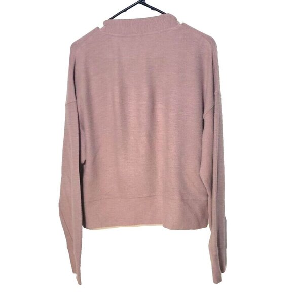 Fabletics Womens sz XL brown long sleeve knitted top mock neck active - Picture 2 of 10